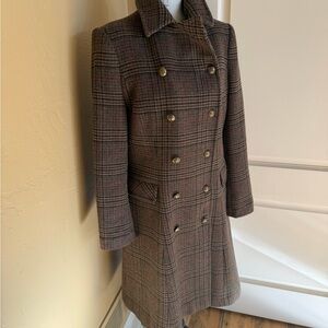 Polo Ralph Lauren Women's Brown Plaid Pea Coat